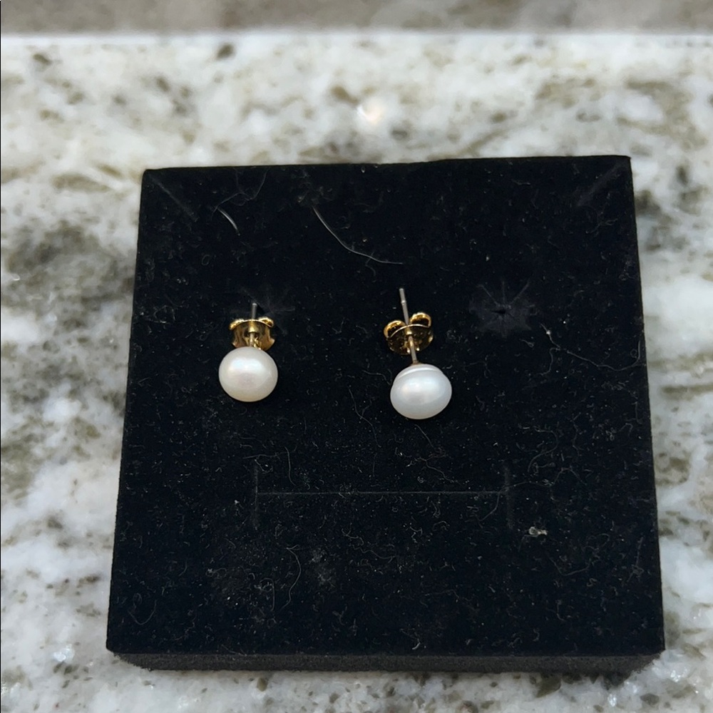 Real Pearl Stud Earrings